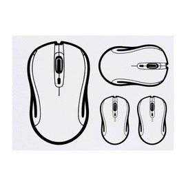 Azeeda 4 x 'Computermaus' Temporäre Tattoos - Wasserfest, Hautfreundlich & Ungiftig · Transfers in Verschiedenen Größen (TO00069666)