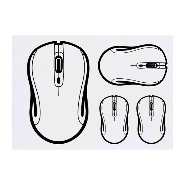 Azeeda 4 x 'Computermaus' Temporäre Tattoos - Wasserfest, Hautfreundlich &