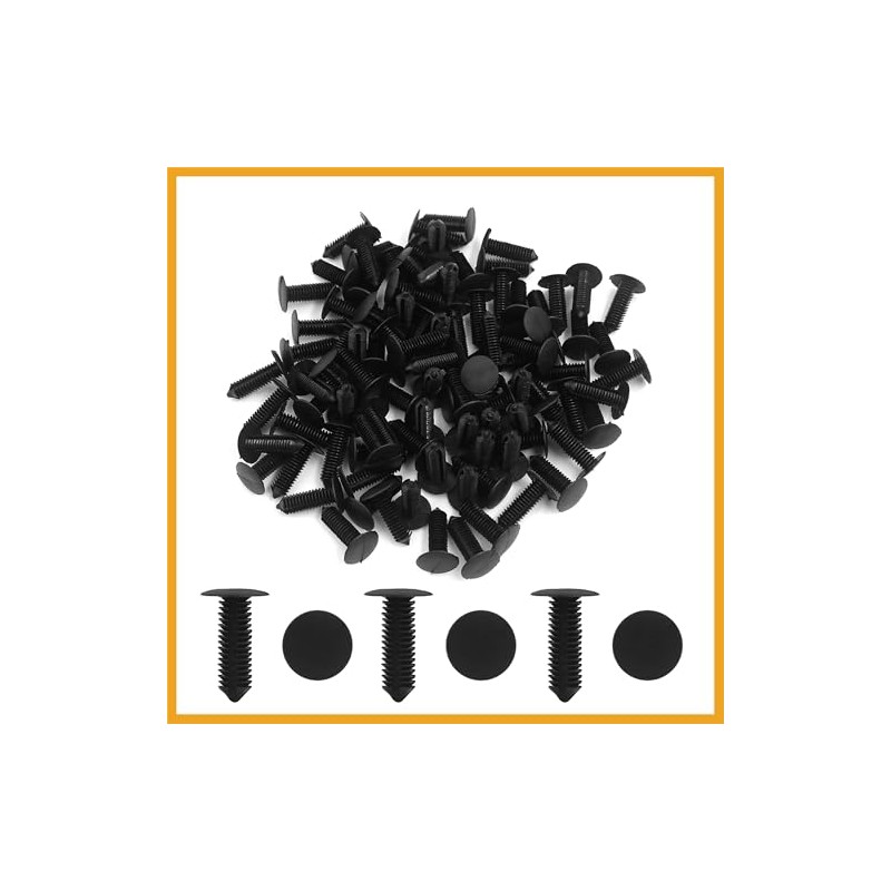 Partuto 100Pcs 9mm Hole Car Fastener Rivet Retainers Push Pin