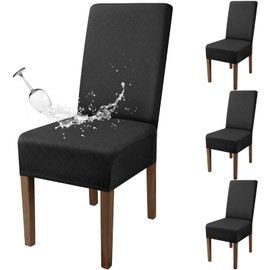 Fundas para sillas Pack de 4 fundas para sillas de comedor Removibles Y Lavables Fundas Decorativas de Sillas de Comedor Duradera Poliéster funda para sillas,para Comedor, Hotel, Comedor, Ceremonia