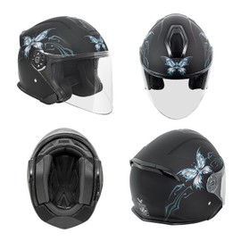 VCAN V88 3/4 Open Face Motorcycle Scooter Helmet ECE & DOT Approved