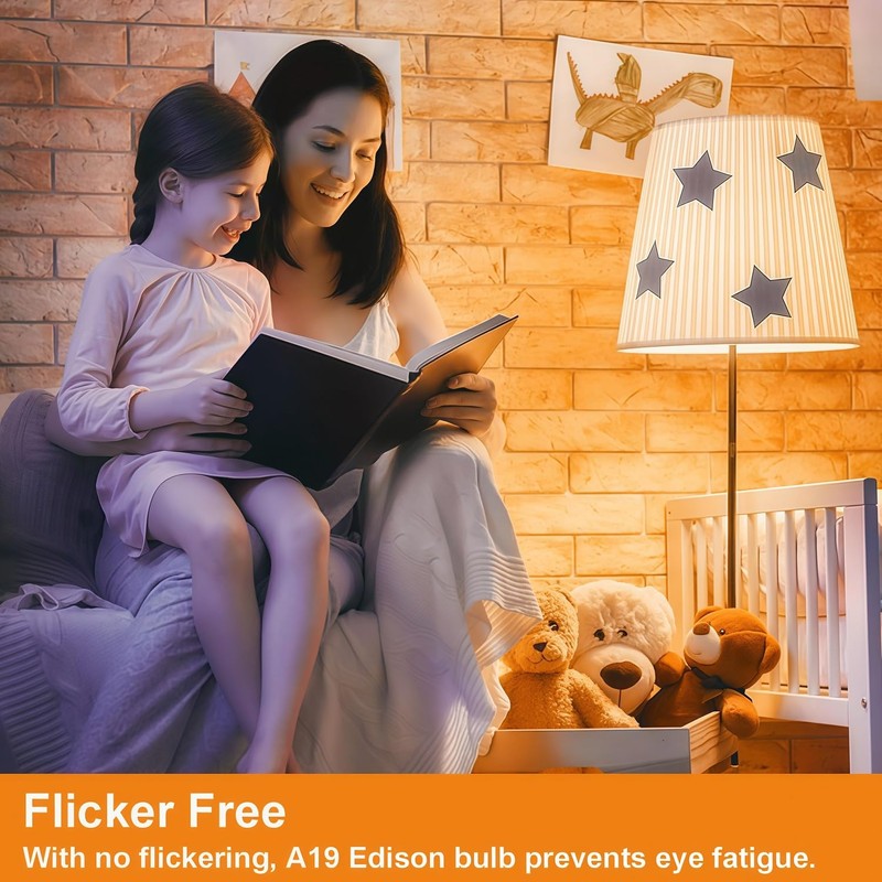 Vinaco A19 LED Edison Bulb Dimmable 8W 120V 2700K Warm