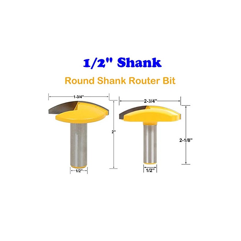 2-3/4 Inch Diameter Horizontal Crown Router Bit 1/2-Inch Shank Router