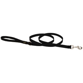 LupinePet Basics 1/2" Black 6-foot Padded Handle Leash for Small Pets