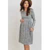 HELLO MIZ Women's Maternity Sweater Knit Dress with Pocket (Heather