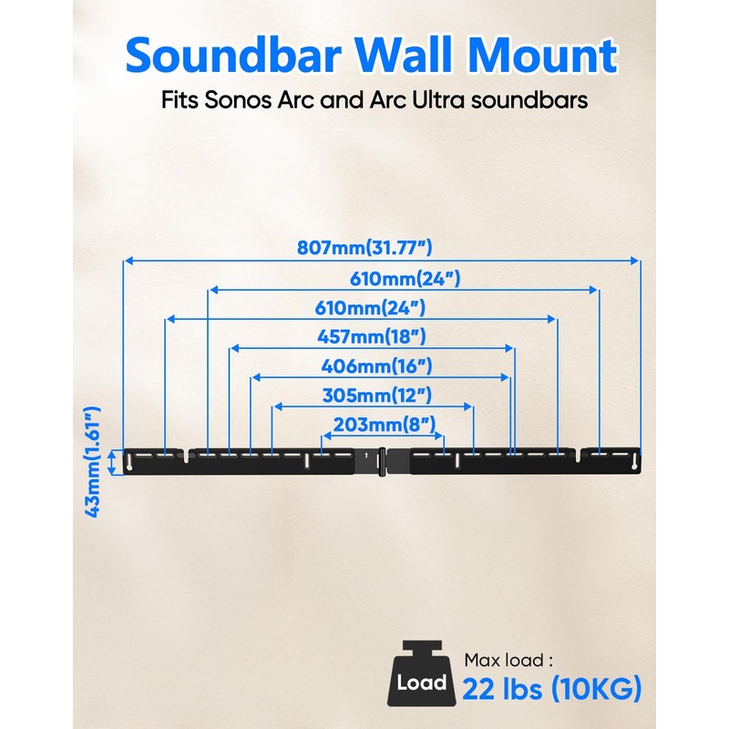 FORGING MOUNT Soundbar Wall Mount Compatible with Sonos Arc and