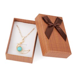 Boutigem 12 Pack Brown Cardboard Jewelry Gift Boxes Necklace Pendant Earring Bracelet Packing Boxes Empty Jewelry Storage Boxes Gift Cases for Festival Wedding Jewelry Display, 2.09 x 3.27 x 0.94 Inch