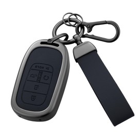 Qunzes Key Fob Cover with Heavy-duty Keychain Compatible With Honda Accord Civic HR-V CR-V Pilot 2022-up (Black)
