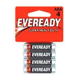 Eveready 04001 - AAA Cell 1.5 Volt Super Heavy Duty Battery (4 Pack) (1212SW-4)