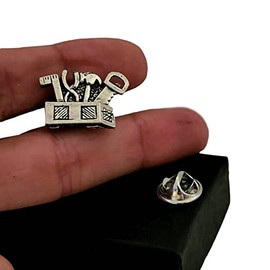 Toolbox Contractor Construction Carpenter Lapel Tie Pin, Cufflinks Cuff Links Gift for Men