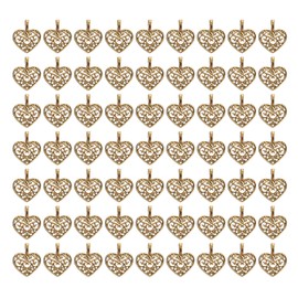 PATIKIL Jewelry Making Charm, 100 Pack Metal Heart Pendants Heart Charm for DIY Necklace Bracelet Earring Craft, Gold