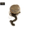 Grow Old Along with Me Engraved Brass Compass with Chain
