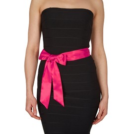 BlackButterfly Bridal Wedding Bridesmaid Satin Sash Belt (Hot Pink, 5 CM X 175 CM)