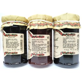 Artisanal French Jams Berry Variety | Wild Blueberry, Wild Strawberry and Blackberry Jams | 9.5 Oz Each