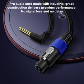 MEIRIYFA Speakon to 1/4 Mono Speaker Cable, 6.35 mm (1/4 Inch) TS to Speakon Plug Speaker Audio Cable with Twist Lock - 0.5 m (6.35 mm Plug)