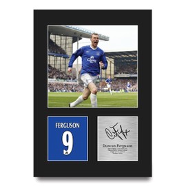 HWC Trading Duncan Ferguson Everton Gifts Printed Signed Autograph Picture for Football Fans and Supporters - A4 Portrait