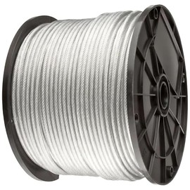 Clear Vinyl Coated Wire Rope 304 Stainless Steel Cable 3/64" Thru 1/16" 7x7-1000 ft Reel for DIY Cable Decking Railing System, Marine Grade