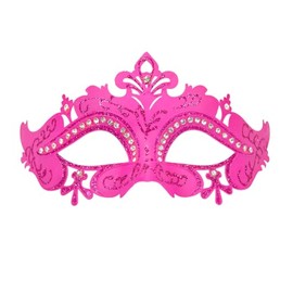 Pink Venice Eyemask w/Glitter And Rhinestones Mask Masquerade Disguise Accessory for Carnival Fancy Dress Up Costumes & Outfits