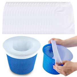 Pack of 20 Pool Skimmer Socks, Pool Filter Net Reusable, Fine Filtering Skimmer Socks, Filter Socks Pool, Skimmer Filter Net for Swimming Pool Basket, for Slag, Leaves, Scum, Insects