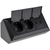ChiliTec Socket Block 2-Way Multiple Socket with Hinged Lid USB-A
