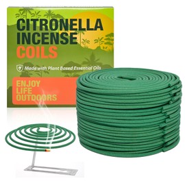 Citronella Coil, Citronella Incense Coils Outdoor Patio - Perfect For BackYards Camping (Contains 48 coils & 2 Stands)