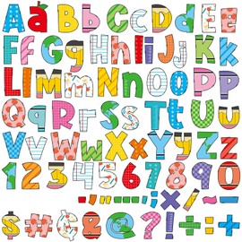 Yiaoyinnz 260 PCS Colorful Bulletin Board Letters for Classroom Letters Combo Pack Set Back to School Classroom Decoration Alphabet Number Symbol Letter Cutout Card Bulletin Board for Chalkboard Decor