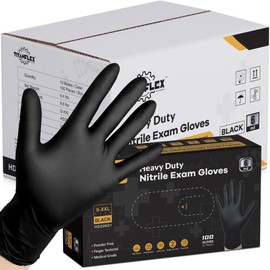 TitanFlex TitanFlex Disposable Nitrile Exam Gloves, 6-mil, Black, Medium 1000-ct Case, Heavy Duty Disposable Gloves, Cooking, Mechanic, Latex Free, Food Safe
