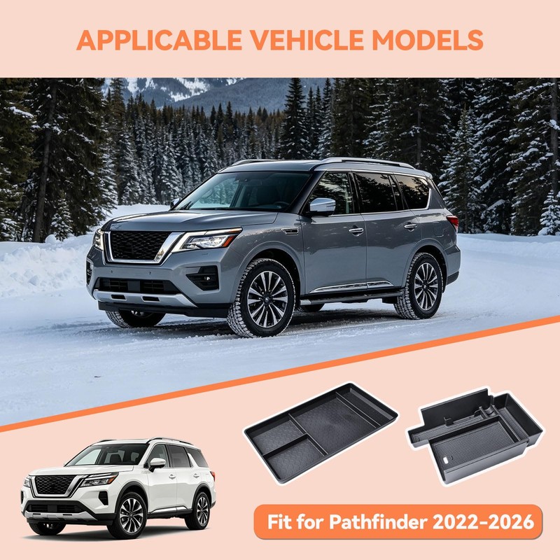 TACOBRO Center & Lower Console Organizer Tray Combo for Nissan