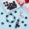 SUNNYCLUE 1 Box 50Pcs Black Acrylic Beads 15mm Large Round