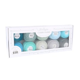 Scheepjes Candy Floss (165m) Colour Pack Yarn - for Knitting or Crocheting Projects, Mercerised Cotton, 1st - Earl Grey, 10 x 20g