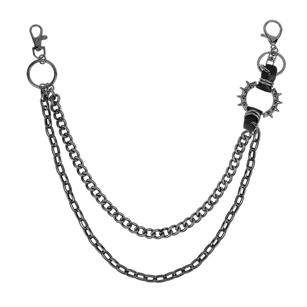 Styquenzer Punk Chains for Pants Men Wallet Chains Double Layer