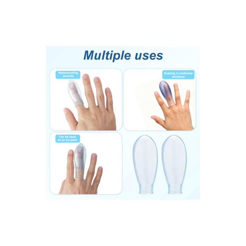 2pcs 85x25mm/3.35x0.98in Waterproof Finger Protector(Transparent)