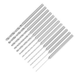 sourcing map 12Pcs Mini Twist Drill Bit Set, 0.5/0.6/0.7/0.8/0.9/1/1.2/1.4/1.5/1.6/1.8/2mm Micro Engraving Drill Bits, High-Speed Steel 2.35mm Shank Small Jobber Bit for DIY Resin, Amber, Wood