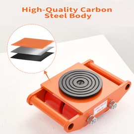 Machinery Mover Industrial Heavy Duty Skate Dolly with 4 Wheels & 360° Rotation Non-Slip Tray for Containers, Heavy Tools, Jobsite Box for Domestic and Industrial