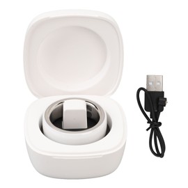 Smart Ring Sleep Monitoring Step Counting Health Fitness Tracker Ring Bluetooth Waterproof with Charging Case Size 20 White