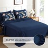 Mybedsoul Floral Queen Size Comforter Set, 7 Pieces Navy Blue