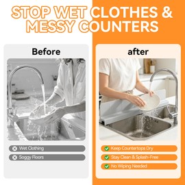 Sink Splash Guard Silicone, Compact Lightweight Accessory for Travel and Daily Use - SYNFLUX Silicone Kitchen Sink Splash