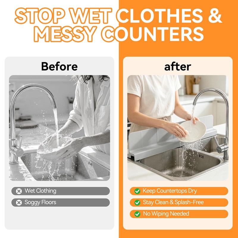 Sink Splash Guard Silicone, Compact Lightweight Accessory for Travel and