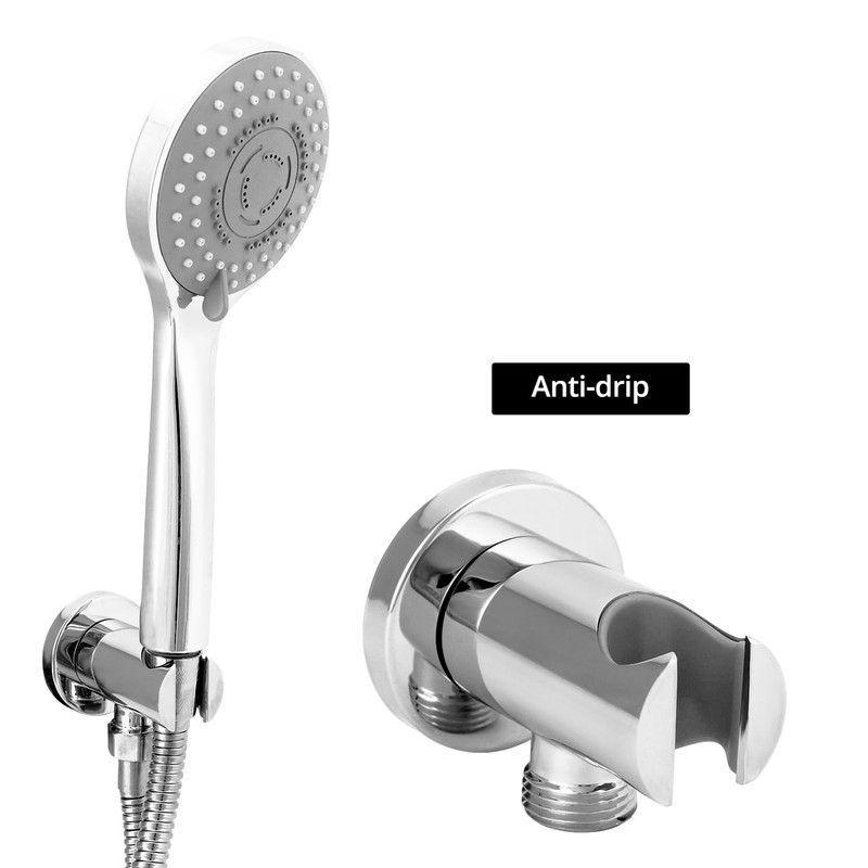 QWORK® Wall Water Supply Elbow with Shower Bracket Holde, Chrome