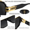 SHEEN KELLY Polarized Square Retro Pilot Sunglasses for Men Fashion