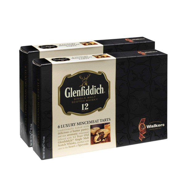 Walker's Shortbread Glenfiddich Holiday Mincemeat Tarts, Luxury Holiday Treat, 13.1 Oz (Pack of 2)