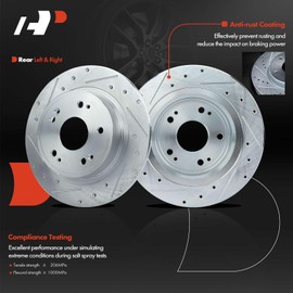 A-Premium Front and Rear Drilled and Slotted Disc Brake Rotors Compatible with Select Honda Models - Accord 2018 2019 2020 2021, 4-PC Set