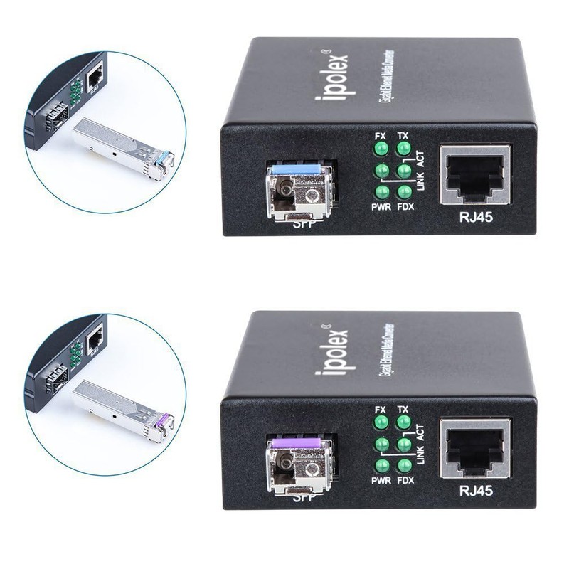 1 Pair 1.25G Gigabit Optical Media Converter Single Mode Single