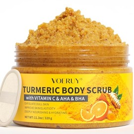 VOERUY Exfoliante Corporal De Cúrcuma, 10 De AhaBha Y Vitamina C, Ideal Para Cuerpo, Manos, Pies Y Zona Del Bikini. Piel Suave E Hidratada Para...    