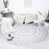 Round Ombre Tapestry - 72 Inch Silver Chakra Mandala Roundie