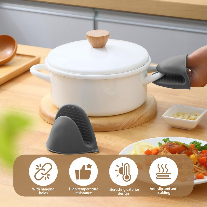 Mini Silicone Oven Mitts 8 PCS Heat Resistant Small Oven