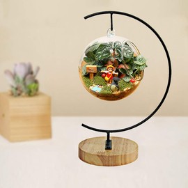 CXLE Ornament Display Stand, Ornament Stand Holder Iron Pothook Stand for Hanging Glass Globe Air Plant Terrarium, Witch Ball, Christmas Ornament and Home Wedding Decoration