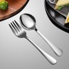 Serving Spoon and Fork Set,Stainless Steel Large Service Cutlery for
