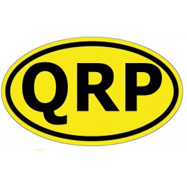 Universal Ham Radio Sticker - Euro Oval QRP - 5" x 3" Durable  Laptop Auto Truck Outdoor