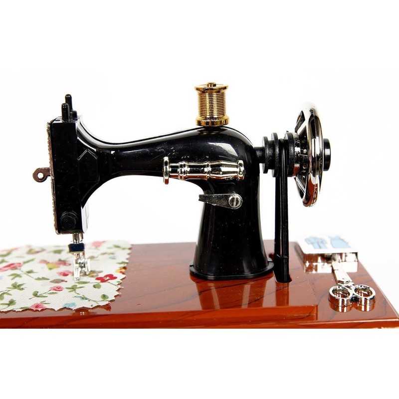 G Ganen Musical Sewing Machine Music Box Vintage Look (Brown-1)